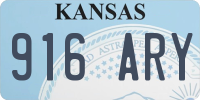 KS license plate 916ARY