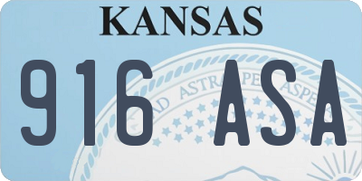 KS license plate 916ASA