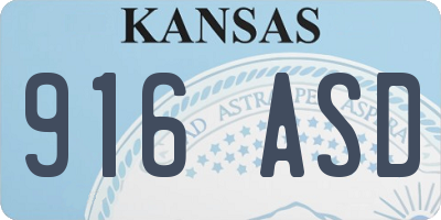 KS license plate 916ASD