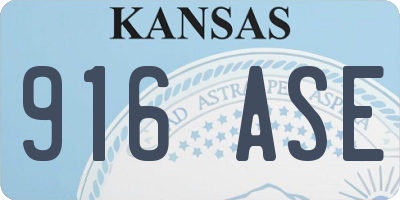 KS license plate 916ASE