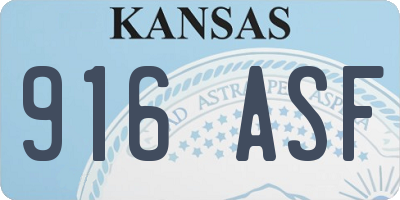 KS license plate 916ASF