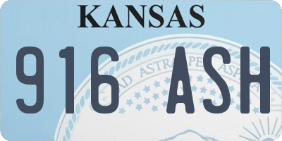 KS license plate 916ASH