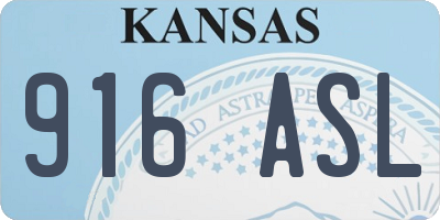 KS license plate 916ASL