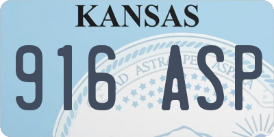 KS license plate 916ASP