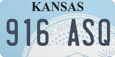 KS license plate 916ASQ