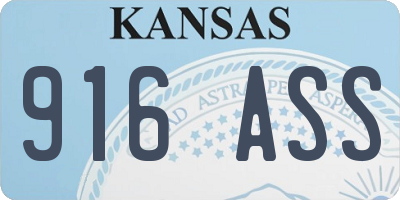 KS license plate 916ASS