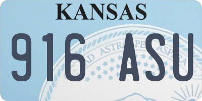 KS license plate 916ASU
