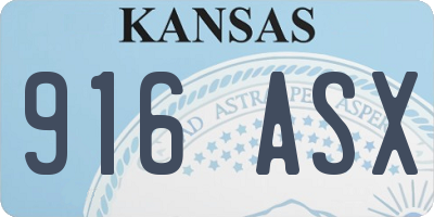 KS license plate 916ASX