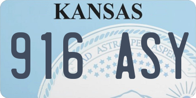 KS license plate 916ASY