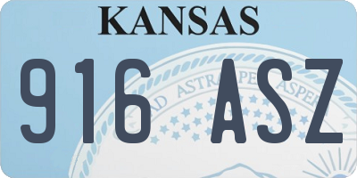 KS license plate 916ASZ