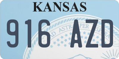 KS license plate 916AZD