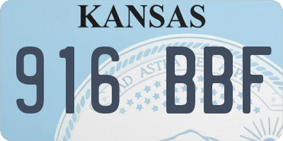KS license plate 916BBF