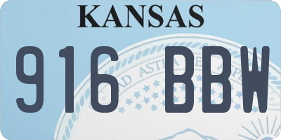 KS license plate 916BBW