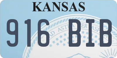 KS license plate 916BIB