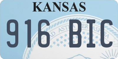 KS license plate 916BIC