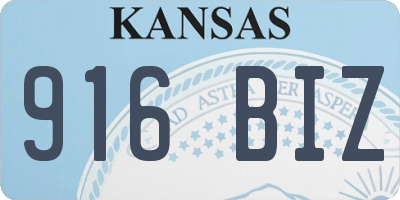 KS license plate 916BIZ
