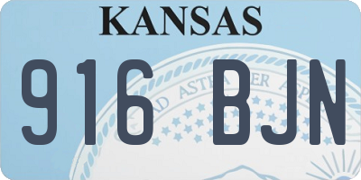 KS license plate 916BJN