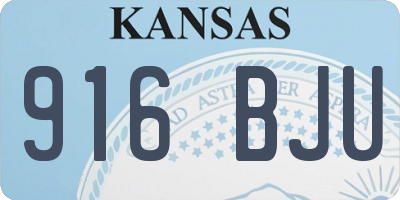 KS license plate 916BJU