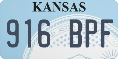 KS license plate 916BPF