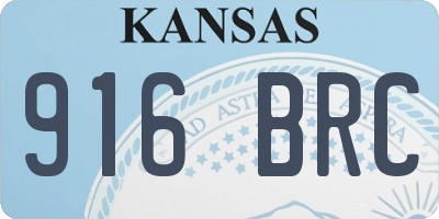 KS license plate 916BRC