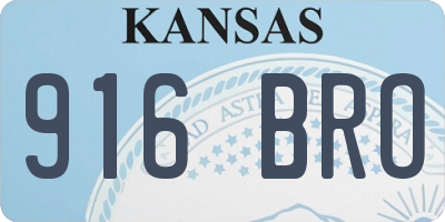 KS license plate 916BRO