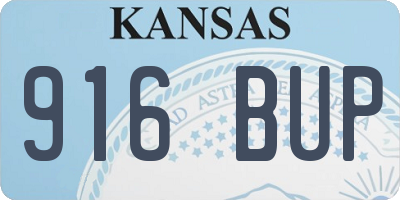 KS license plate 916BUP