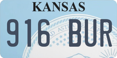 KS license plate 916BUR