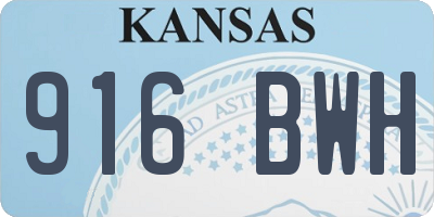 KS license plate 916BWH