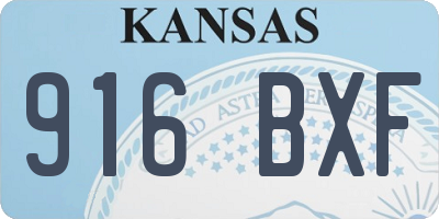 KS license plate 916BXF