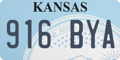 KS license plate 916BYA