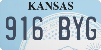 KS license plate 916BYG