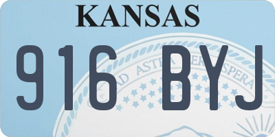 KS license plate 916BYJ