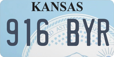 KS license plate 916BYR