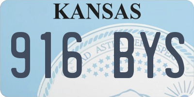 KS license plate 916BYS