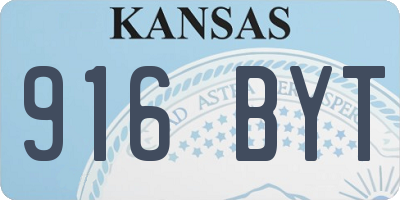 KS license plate 916BYT