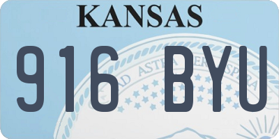 KS license plate 916BYU