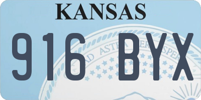 KS license plate 916BYX