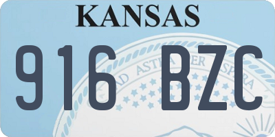 KS license plate 916BZC