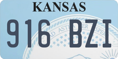 KS license plate 916BZI