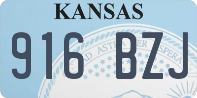 KS license plate 916BZJ