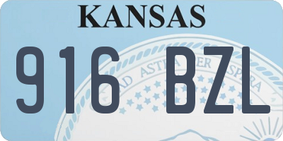 KS license plate 916BZL