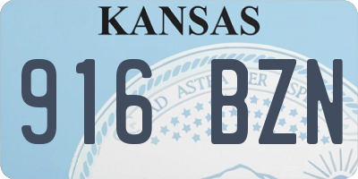 KS license plate 916BZN