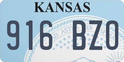 KS license plate 916BZO