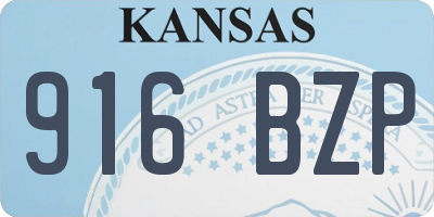 KS license plate 916BZP