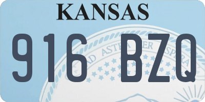 KS license plate 916BZQ