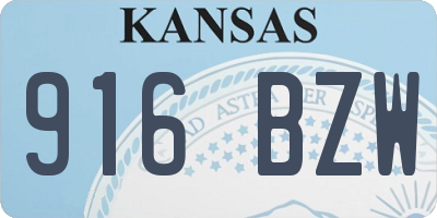 KS license plate 916BZW