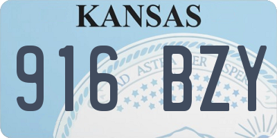 KS license plate 916BZY
