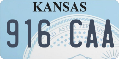 KS license plate 916CAA