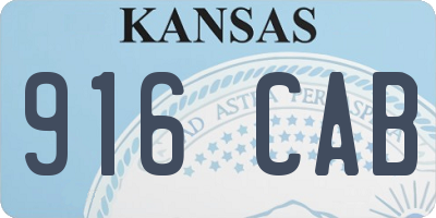 KS license plate 916CAB