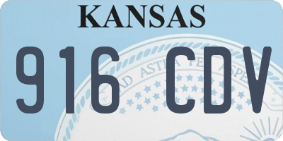 KS license plate 916CDV